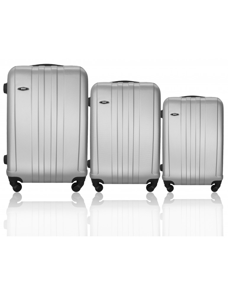 Zestaw walizek podróżnych 3w1 BANGKOK COLLECTION SREBRNY